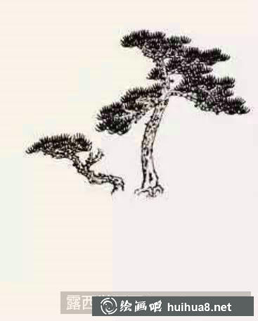 歲寒三友之松的畫法