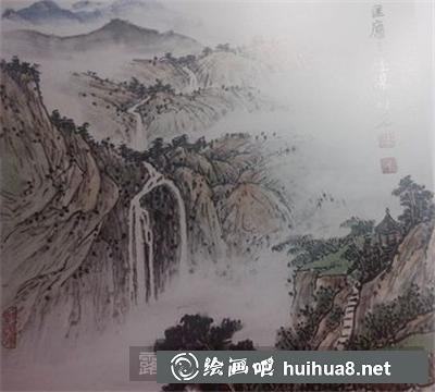 山水瀑布圖怎么畫