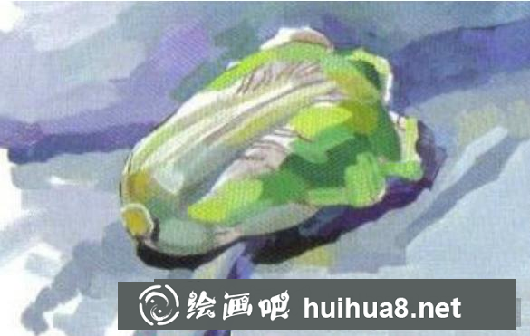 水粉白菜繪制步驟二