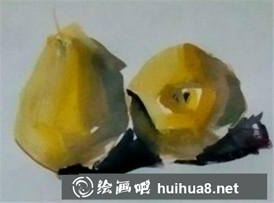 水果水粉畫教程之怎么畫雪梨