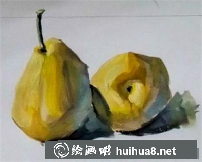 水果水粉畫教程之怎么畫雪梨