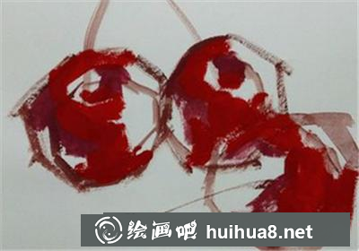 水粉畫教程之怎么畫櫻桃