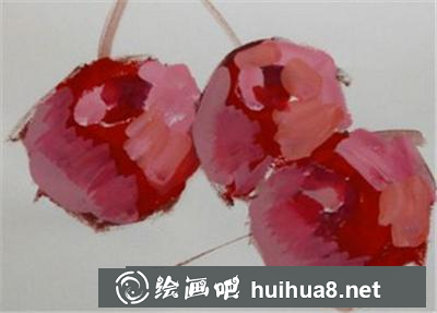 水粉畫教程之怎么畫櫻桃