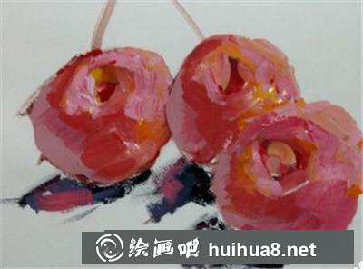 水粉畫教程之怎么畫櫻桃