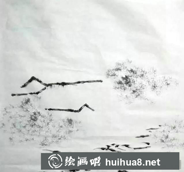 國(guó)畫(huà)深山雪景圖畫(huà)法教程 國(guó)畫(huà)深山雪景圖畫(huà)法教程