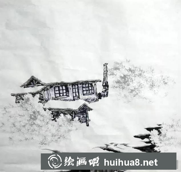 國(guó)畫(huà)深山雪景圖畫(huà)法教程 國(guó)畫(huà)深山雪景圖畫(huà)法教程