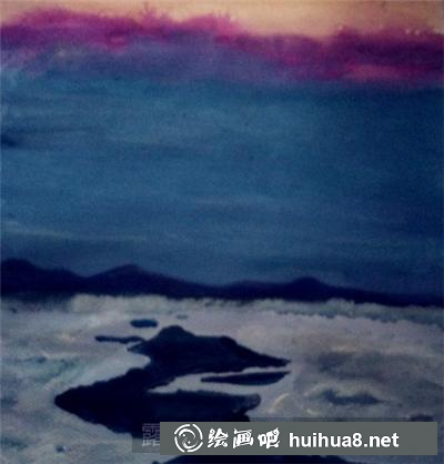 水粉畫碧海藍(lán)天繪畫教程