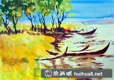 怎么畫停泊的小船