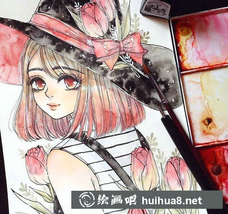 Cherri水彩人物作品3