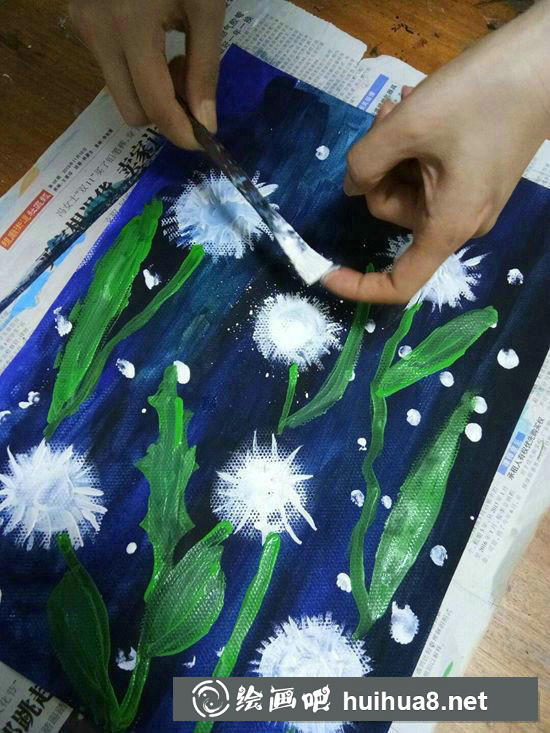水粉畫蒲公英的畫法教程
