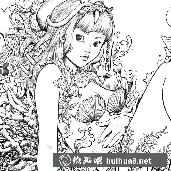 針管筆手繪人物插畫作品