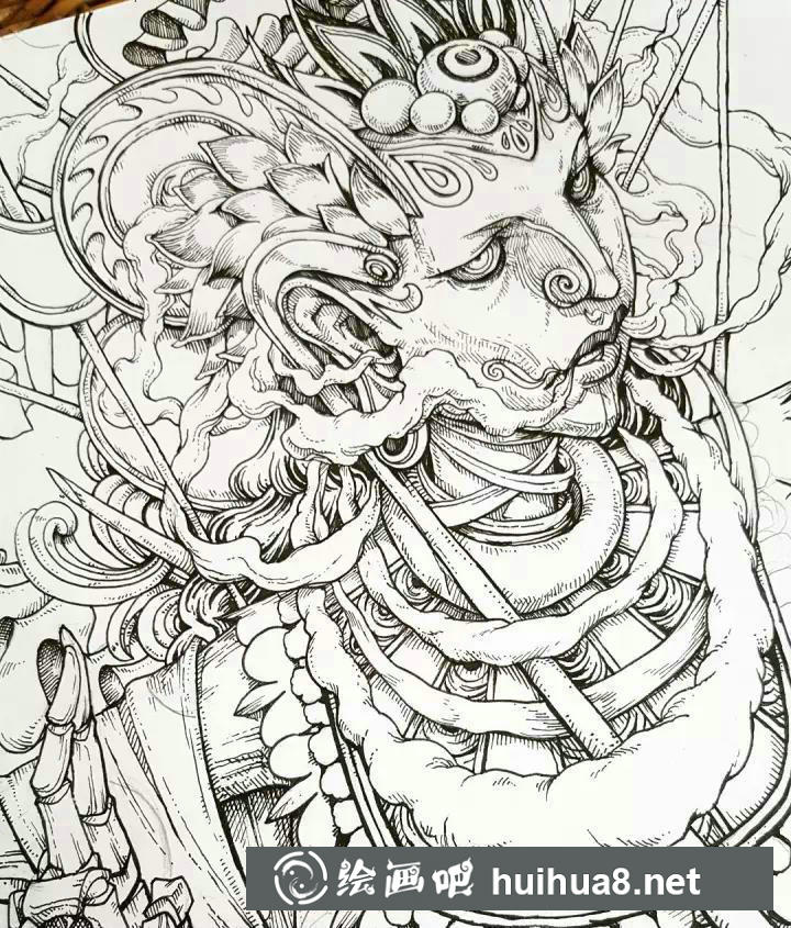 針管筆手繪人物插畫作品