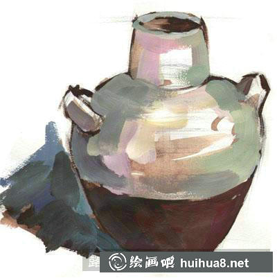 水粉畫陶罐繪畫教程