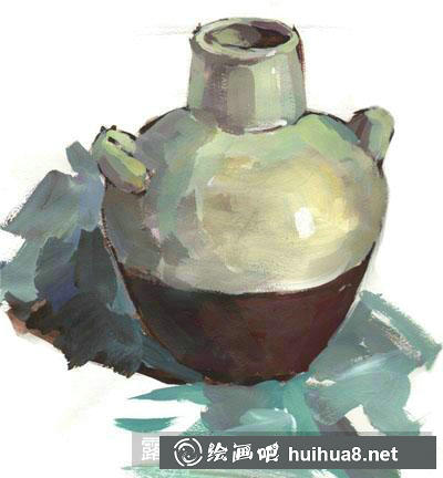 水粉畫陶罐繪畫教程