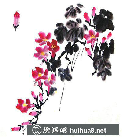 國(guó)畫教程之凌霄花