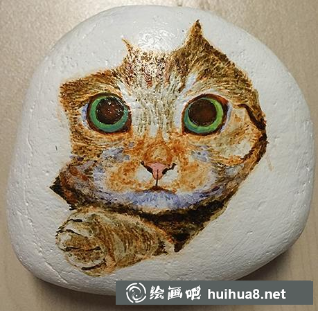 丙烯畫貓步驟教程