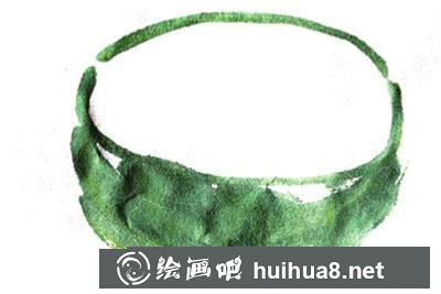 國畫水果教程：西瓜