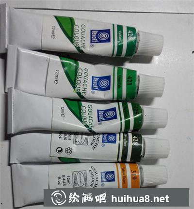 水粉畫教程：噴墨樹木