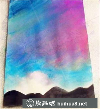 水粉畫(huà)教程：美麗的夜空