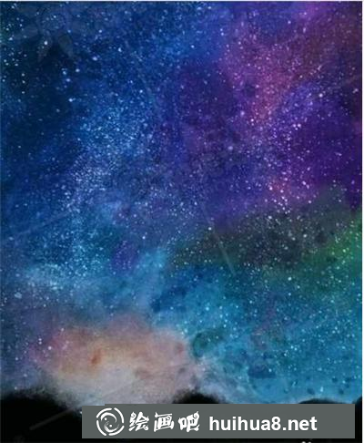 水粉畫(huà)教程：美麗的夜空