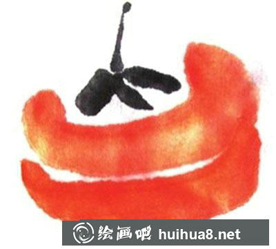 國畫教程-怎么畫柿子