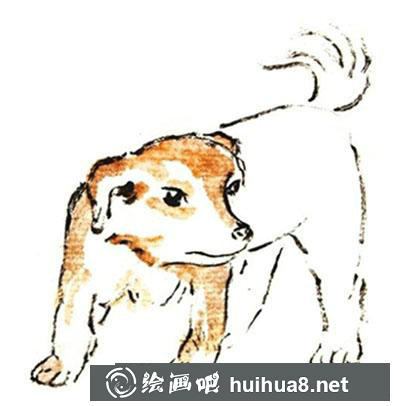 國(guó)畫教程：狗狗的繪制步驟