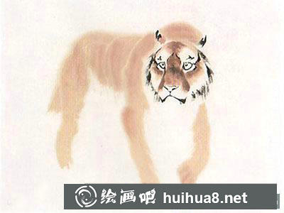 彩墨國畫教程：怎么繪制老虎