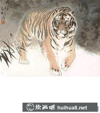 彩墨國畫教程：怎么繪制老虎