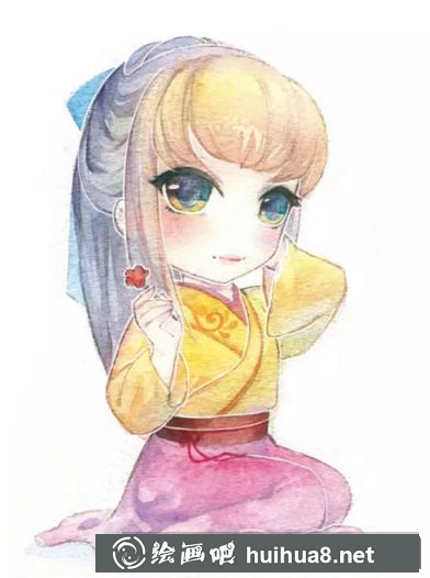 古風水彩漫畫人物的畫法
