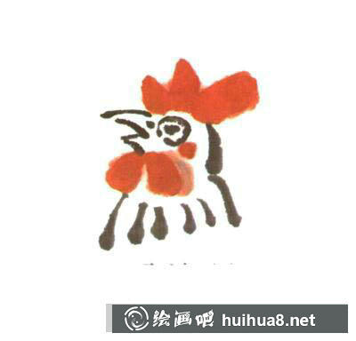 國(guó)畫(huà)教程:繪制公雞的脖子