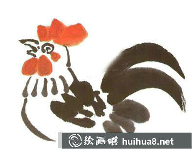 國(guó)畫(huà)教程:繪制公雞的雞尾