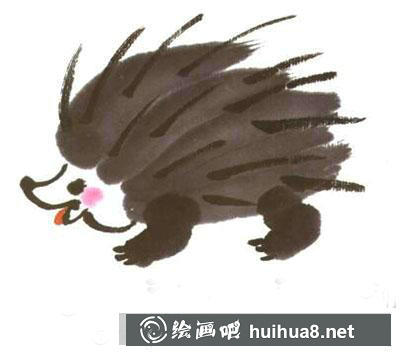 國畫教程之怎么繪制一只可愛的小刺猬