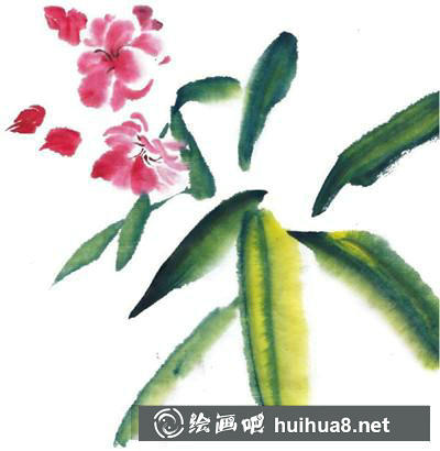 國畫教程：夾竹桃
