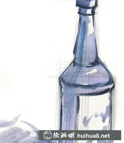 水粉畫(huà)教程：白酒瓶的畫(huà)法
