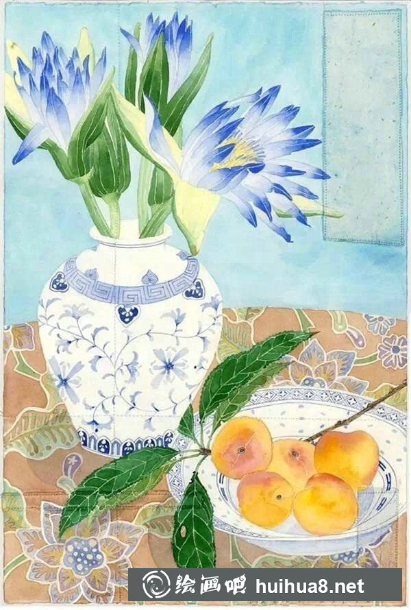 中國(guó)風(fēng)水彩畫花卉作品
