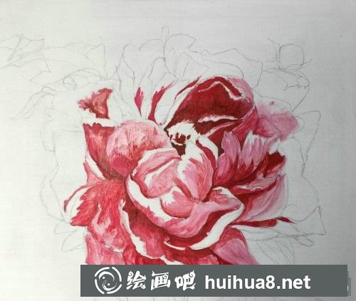 牡丹花油畫教程
