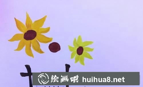 向日葵丙烯畫教程