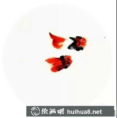 國畫教程-怎么繪制金魚扇面（逐波）
