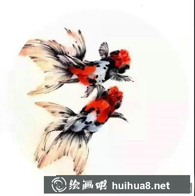 國畫教程-怎么繪制金魚扇面（逐波）