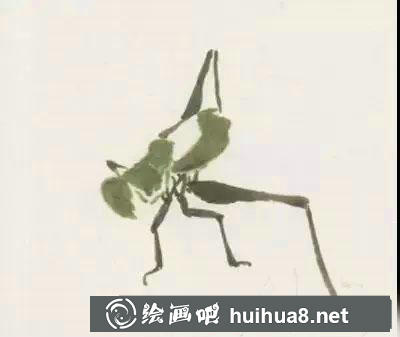 怎么繪制彩墨畫蟈蟈