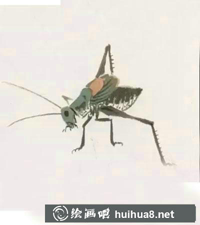 怎么繪制彩墨畫蟈蟈