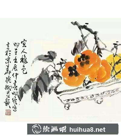 怎么繪制寫意柿子
