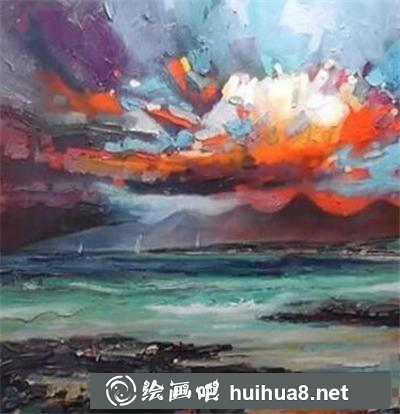 火燒云景觀的畫(huà)法