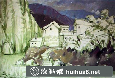 如何畫山村山水