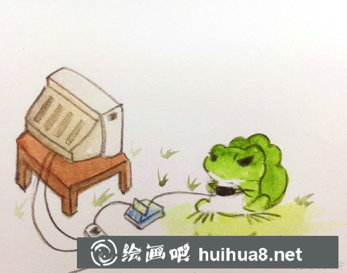 青蛙水彩畫4