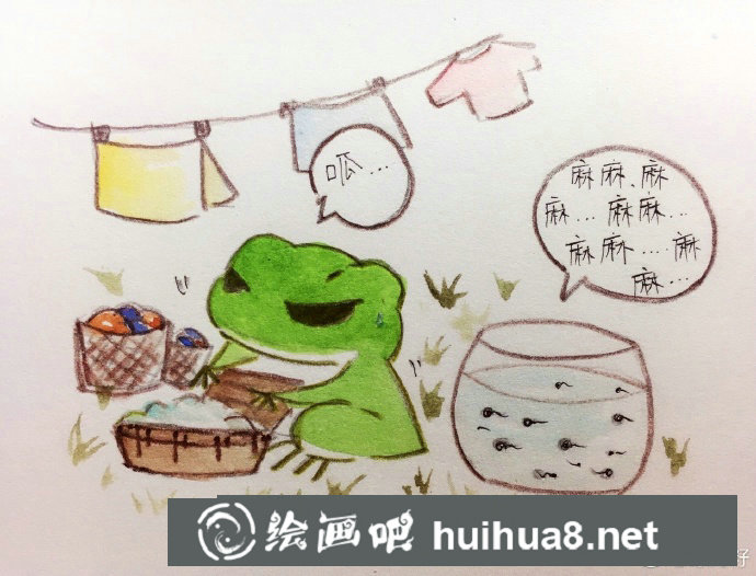 青蛙水彩畫6