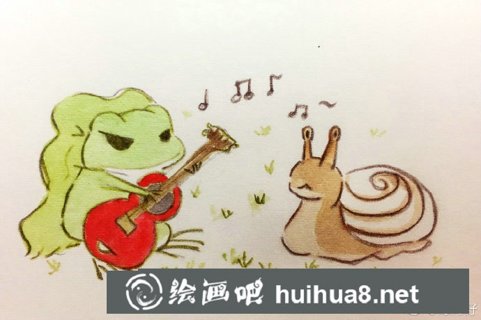 青蛙水彩畫7