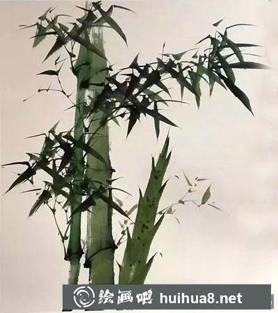 國(guó)畫(huà)教程:竹子(斗方綠竹)怎么繪制