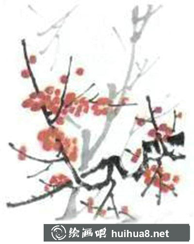 國(guó)畫(huà)教程-圈點(diǎn)結(jié)合畫(huà)梅花的方法