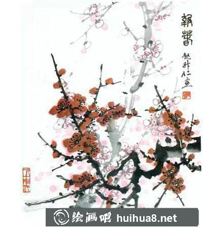 國(guó)畫(huà)教程-圈點(diǎn)結(jié)合畫(huà)梅花的方法